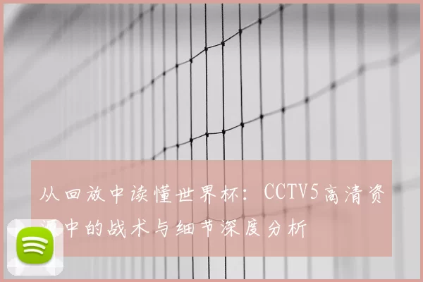 从回放中读懂世界杯：CCTV5高清资源中的战术与细节深度分析